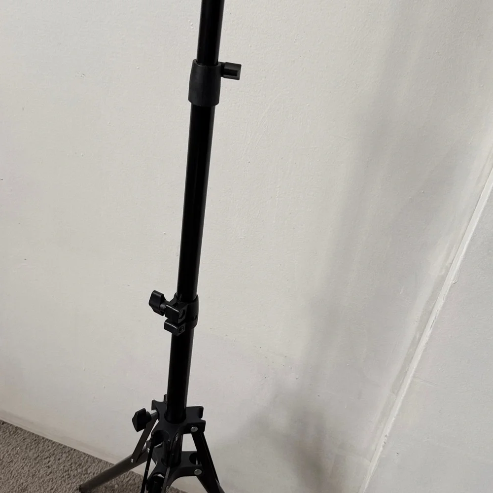 Foldable Black Tripod Stand with Phone Mount